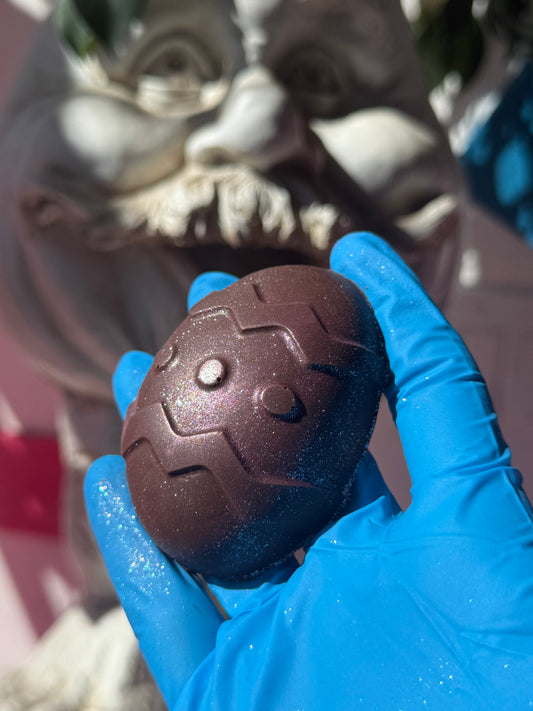 CHOCOLATE SHELL FILLED WITH HOUSE  MADE CARAMEL AND MARSHMALLOW